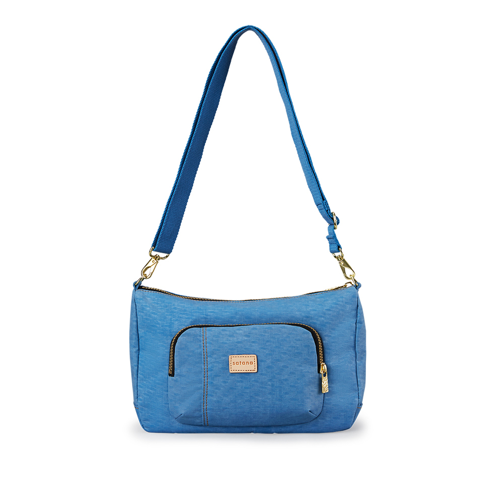 Soldier 三層拉鍊斜背包-雲煙藍