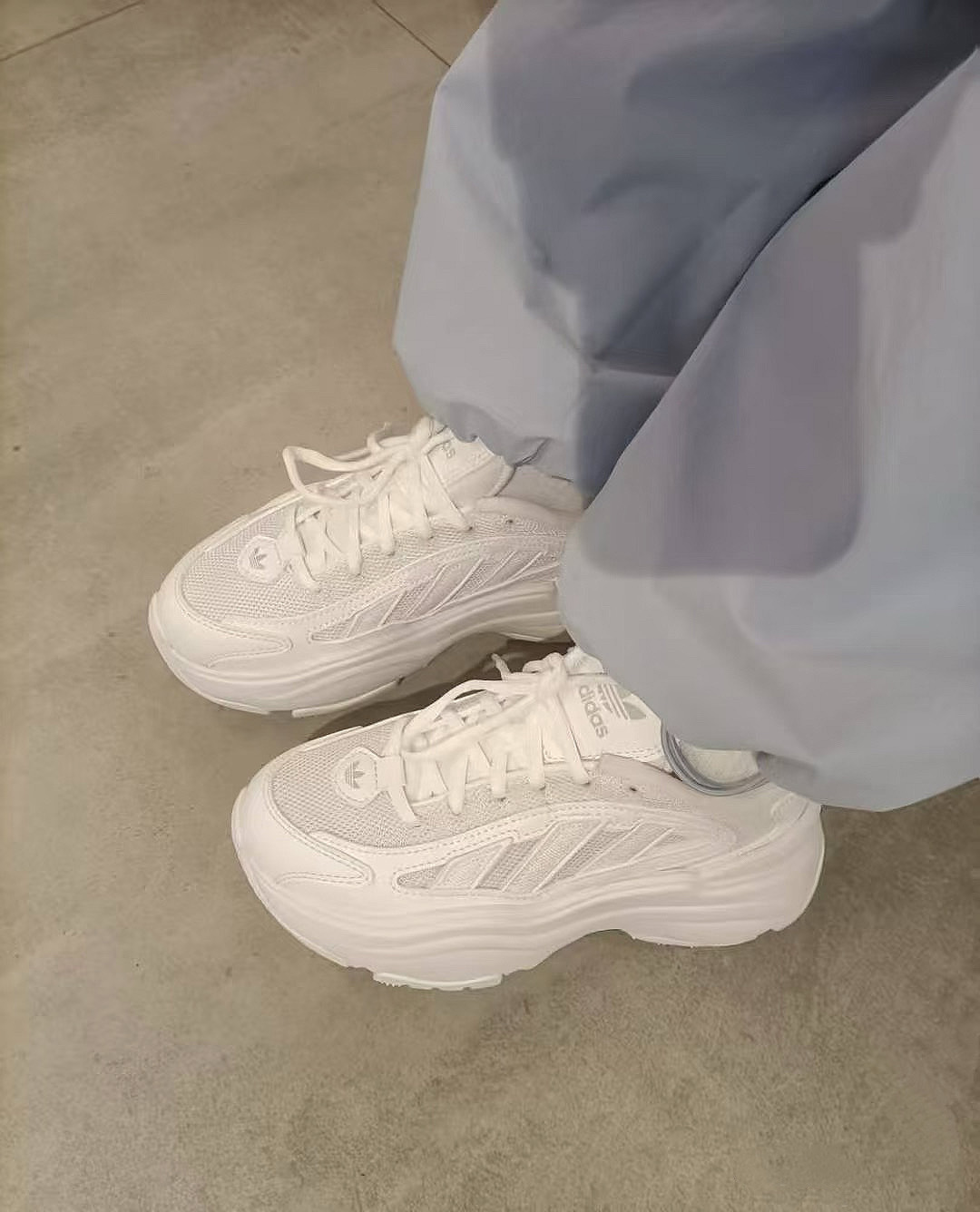 【1/16 - 1/18 週末優惠】ADIDAS ORIGINALS OZGAIA 全白 白色 厚底 增高 女鞋 IG6047