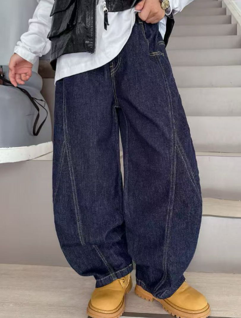 【直播】JUNHE LL011310 寬鬆牛仔褲 (送隨機頸鏈)