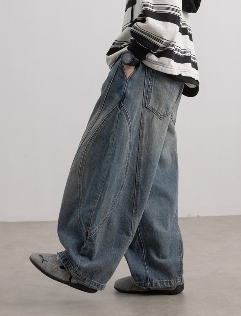 【直播】JUNHE LL011310 寬鬆牛仔褲 (送隨機頸鏈)