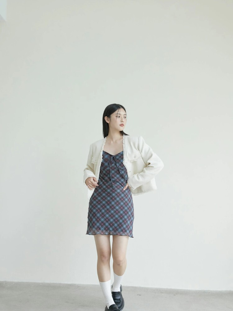 2603 粗毛呢流蘇小香風外套