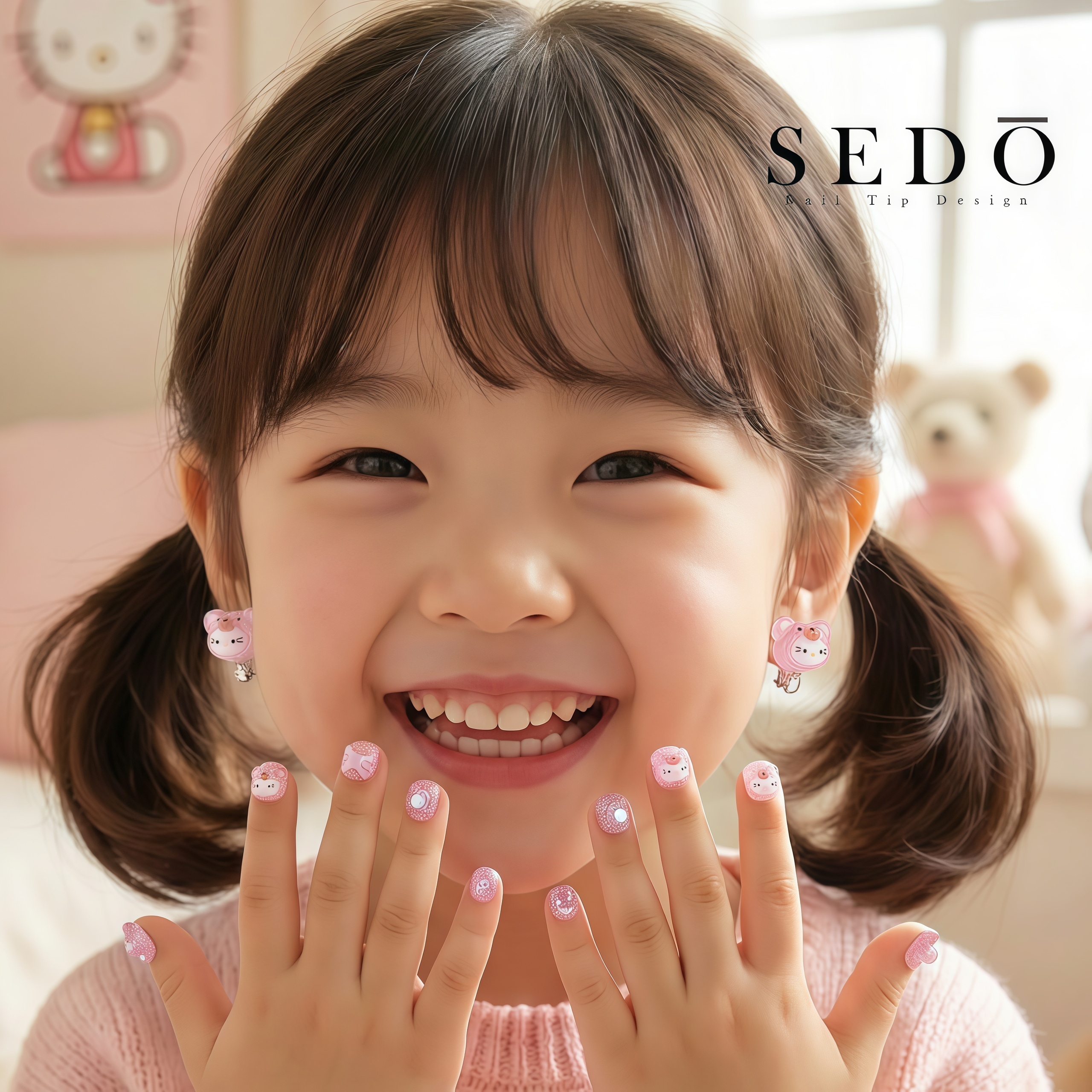 ■兒童甲■水晶熊熊凱蒂(附耳夾)