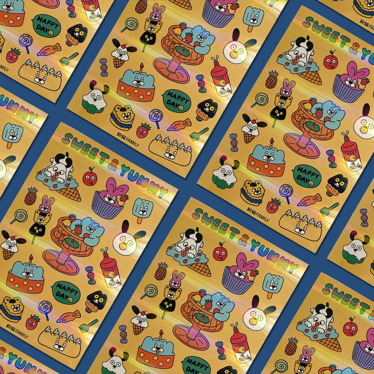 甜點閃閃半斷貼紙