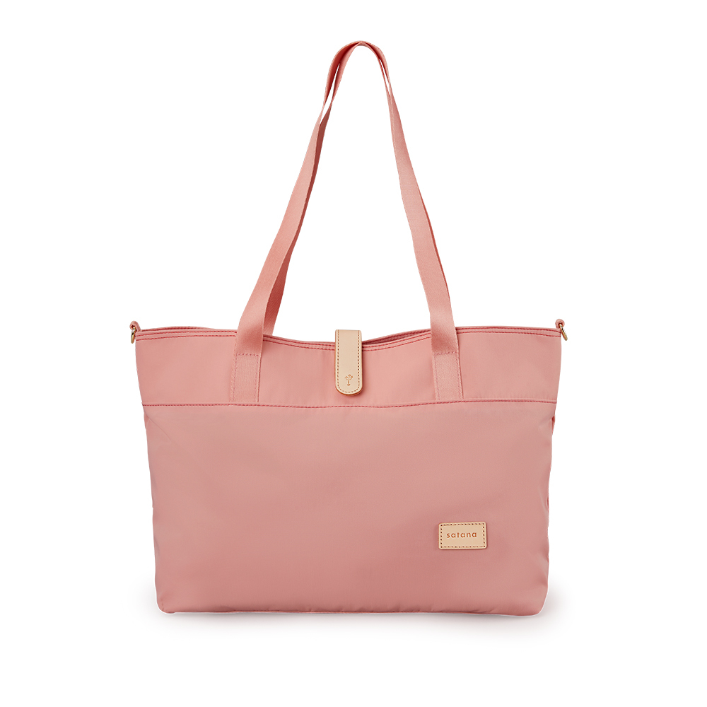 Soldier 真皮磁扣托特包-霧櫻粉