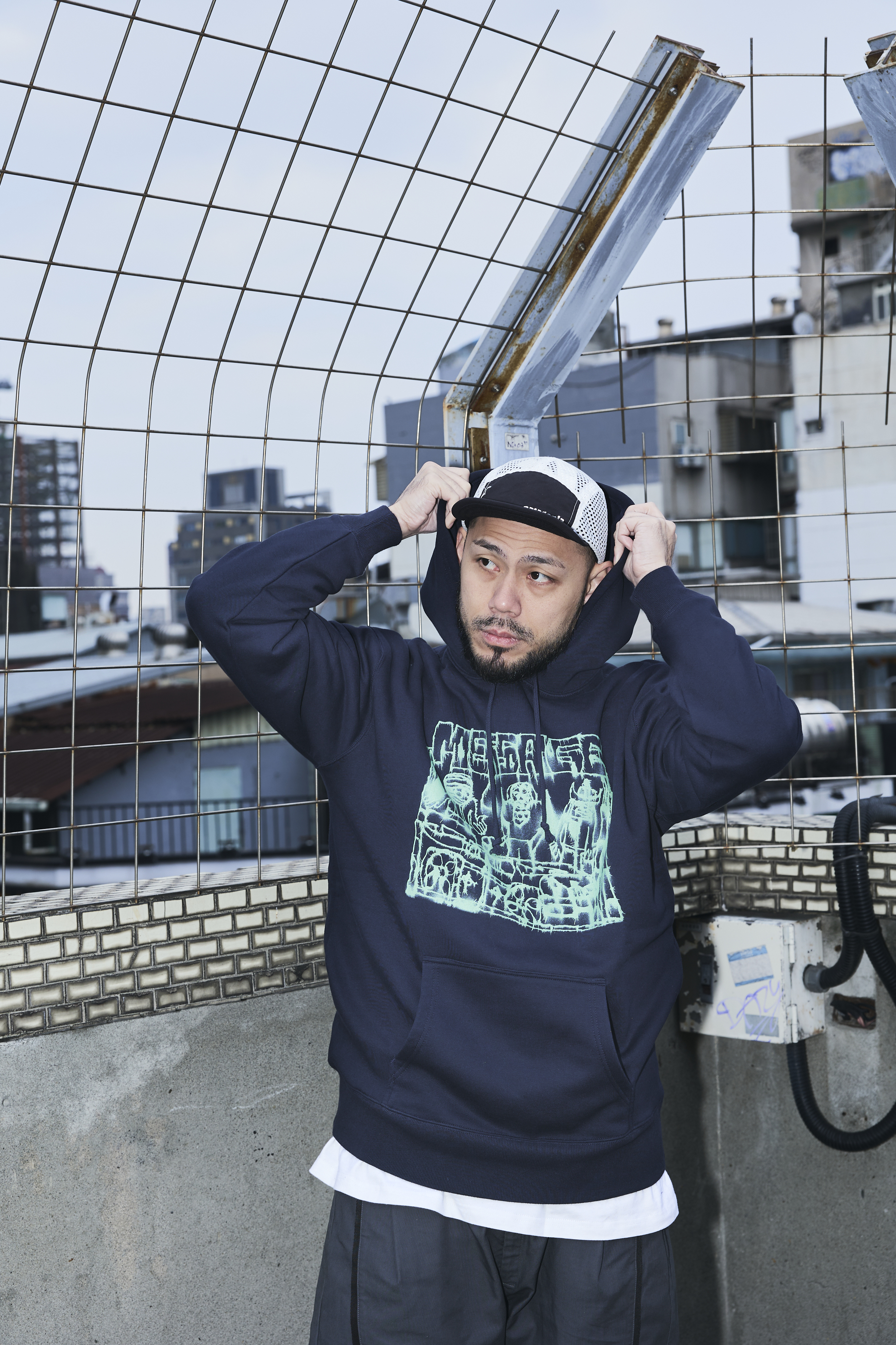 Mess-age x Alehsy Lambo Hoodie 深藍