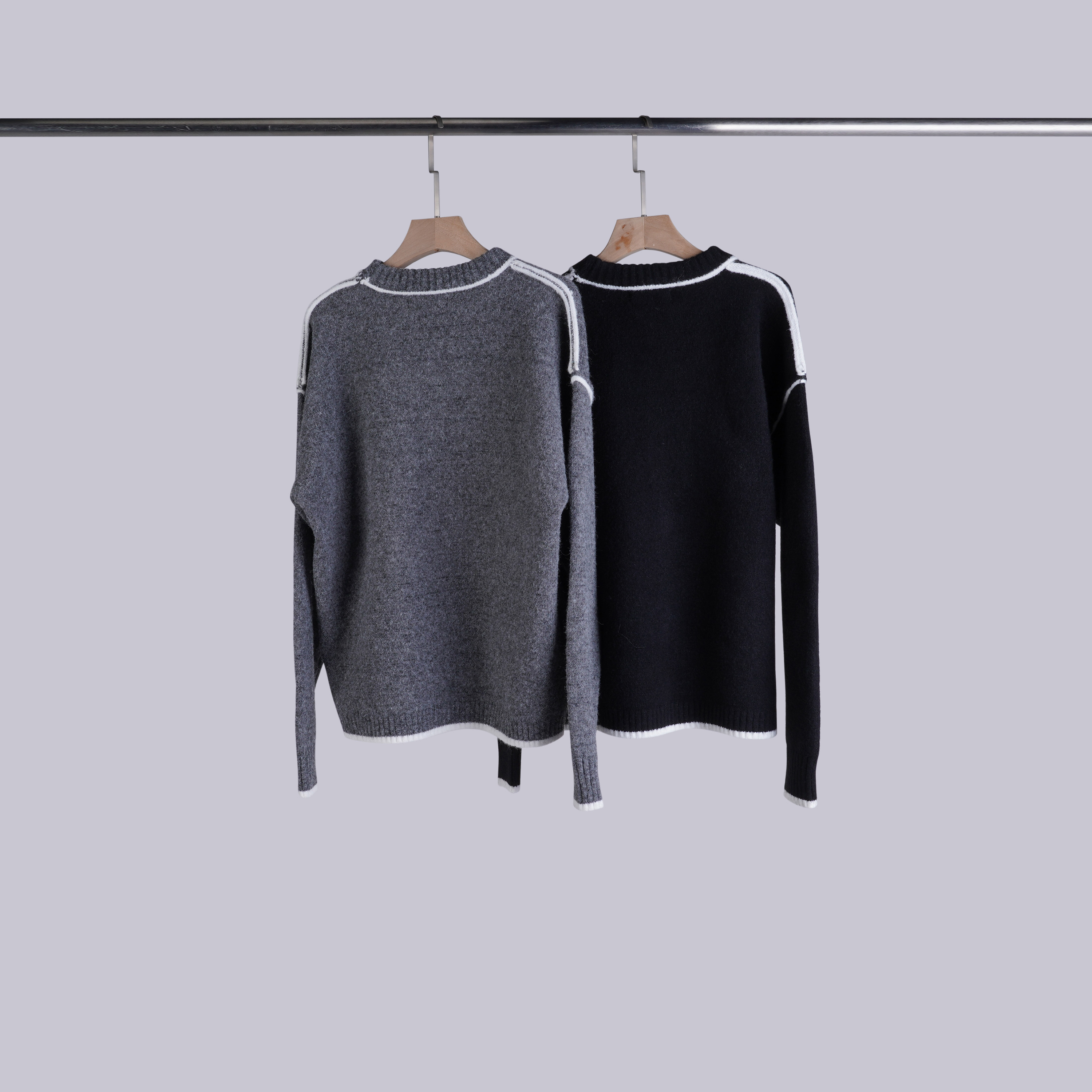 設計感不規則拼接撞色毛衣 | 2色