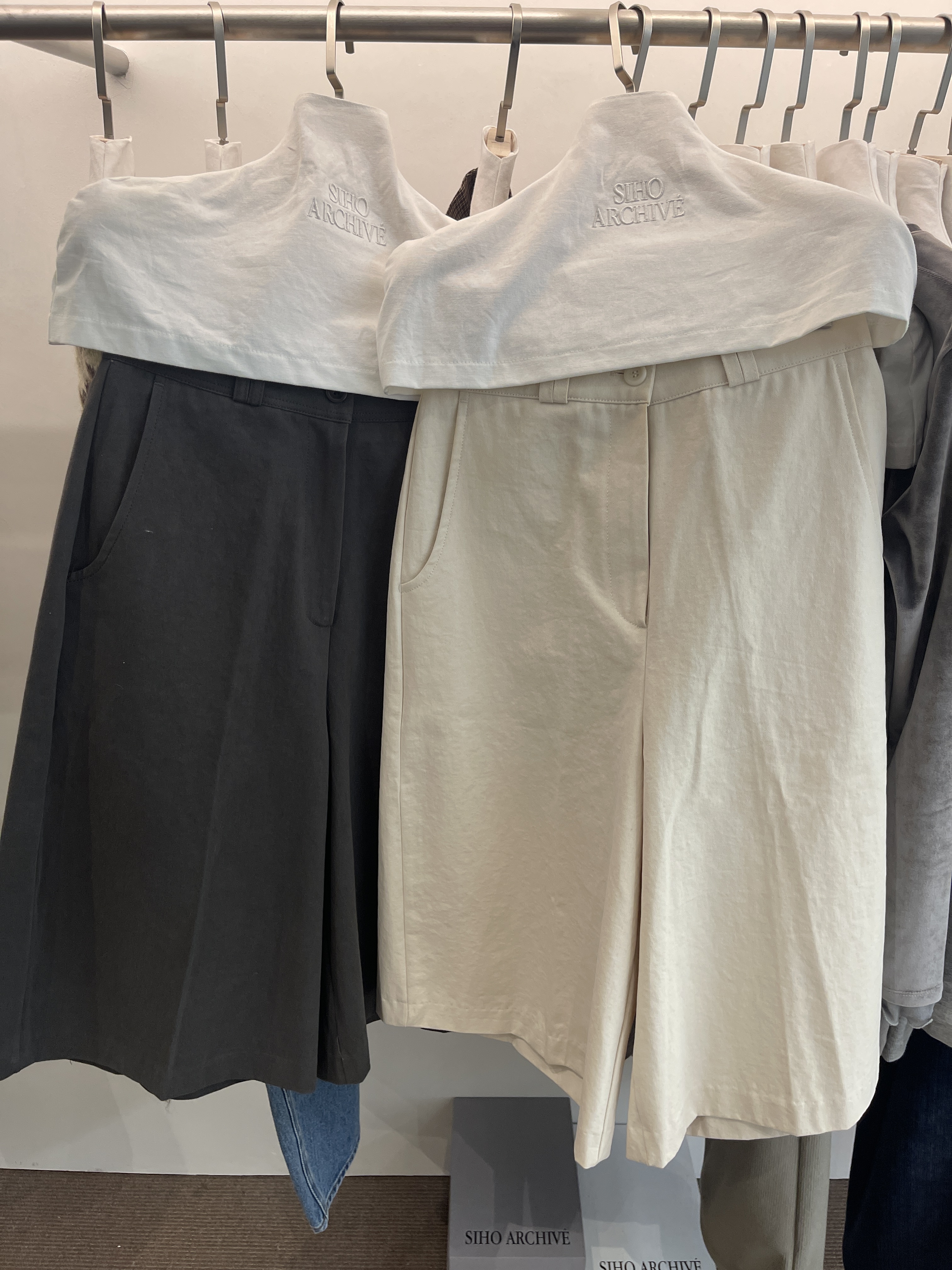 A1Si#13 中長褲 灰/杏