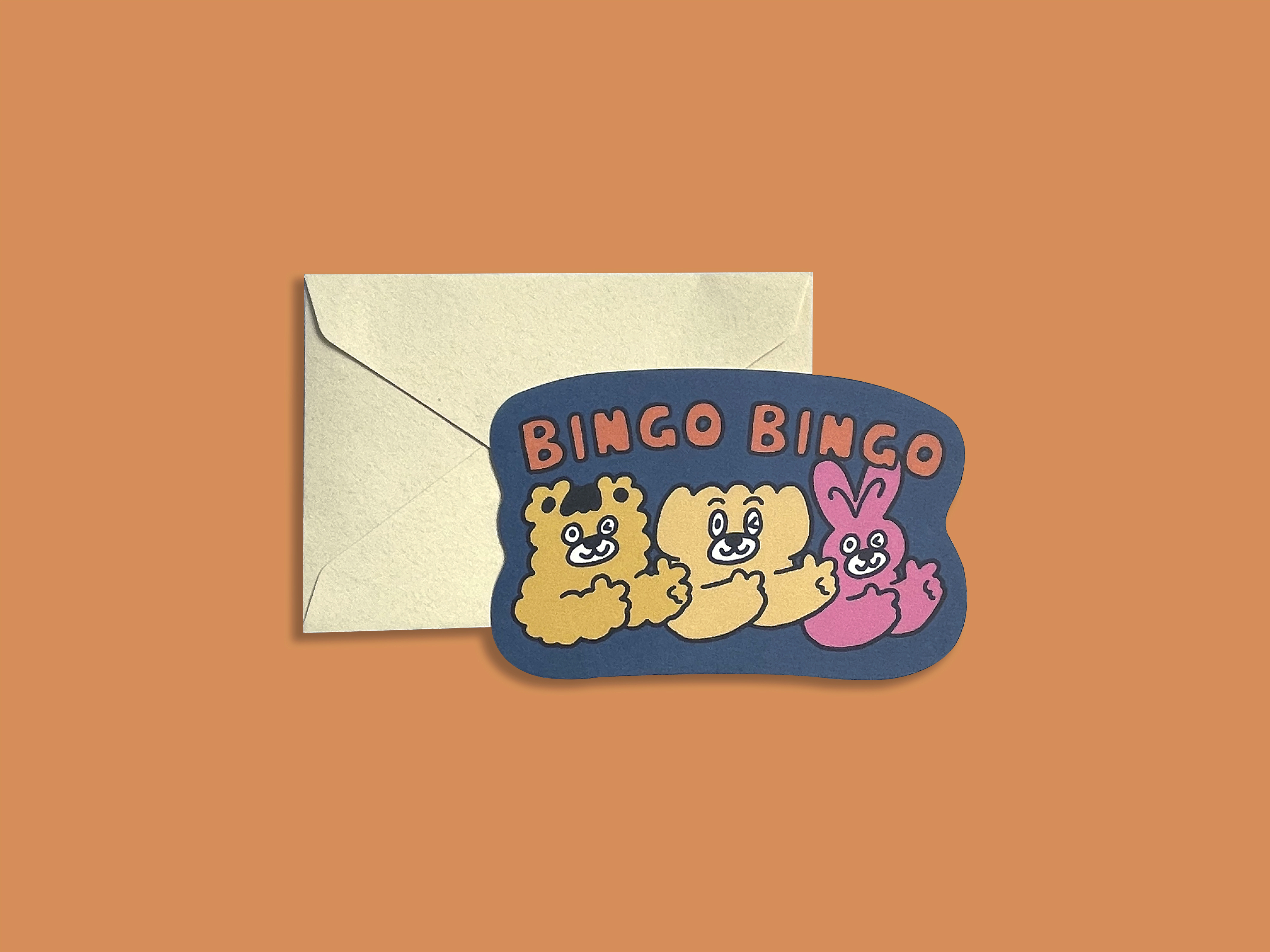 BINGO BINGO餃貓造型卡（附信封）