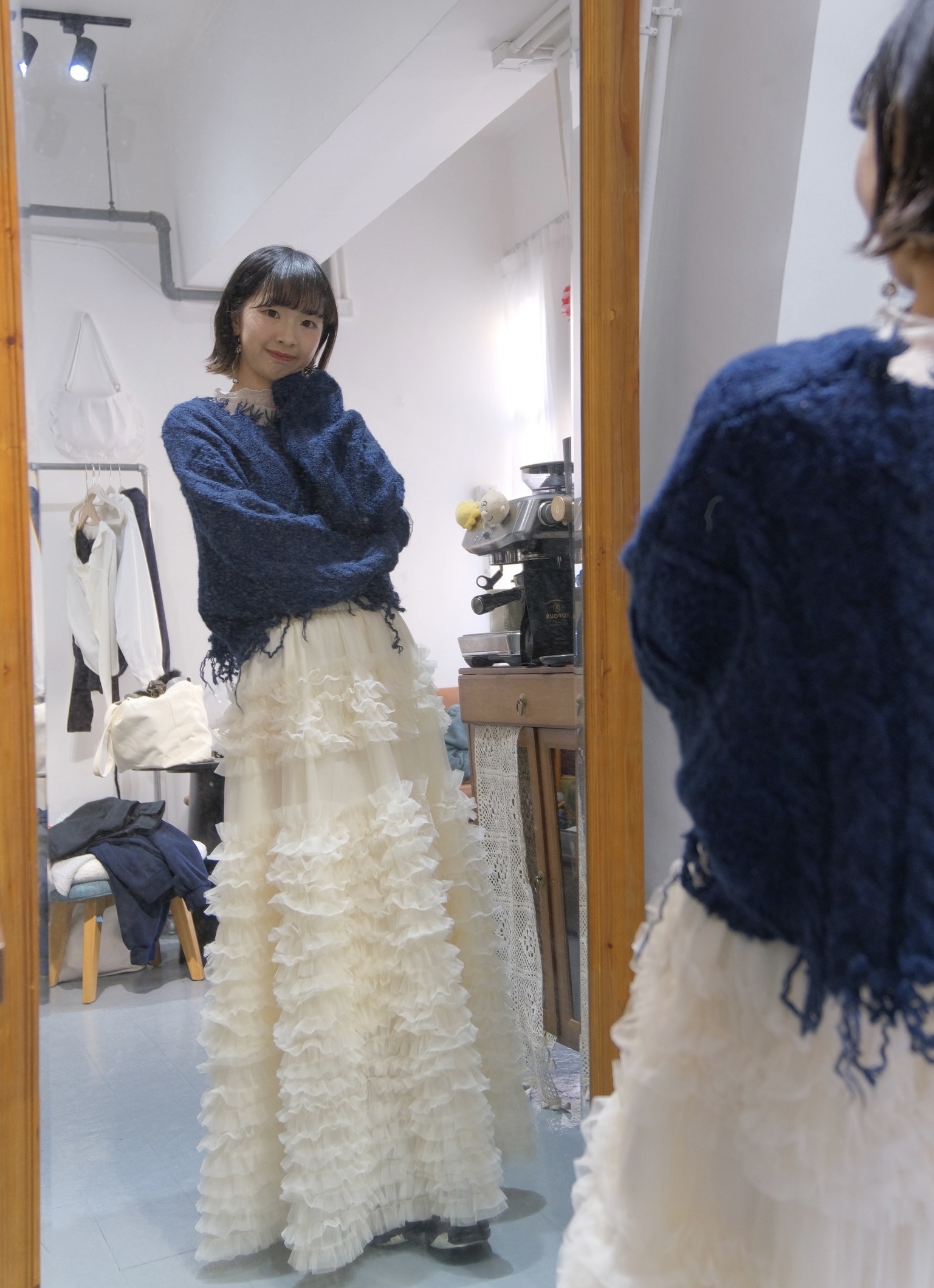 [兩色入]多層層紗紗A CUT SK( Ivory )