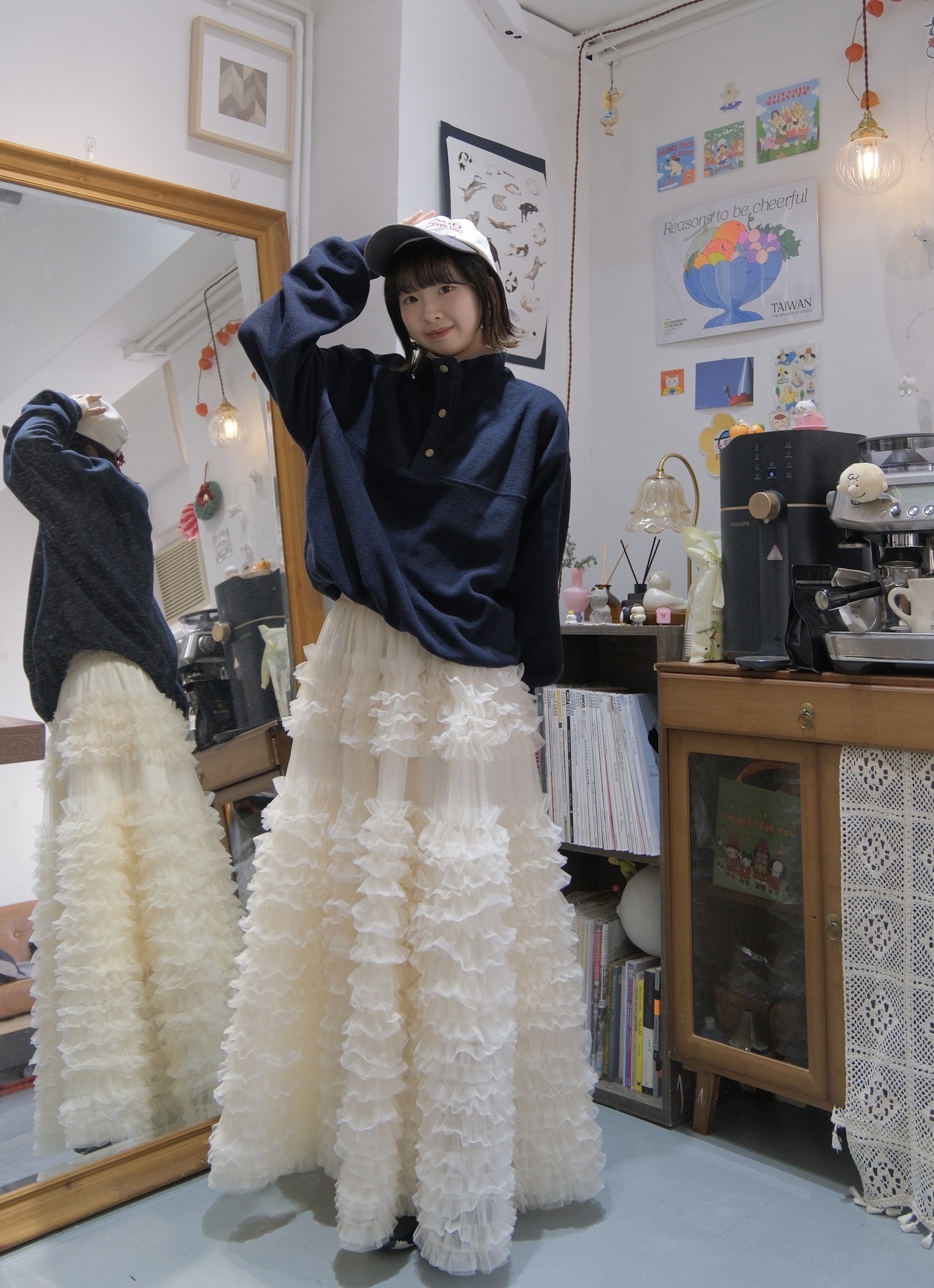 [兩色入]多層層紗紗A CUT SK( Ivory )