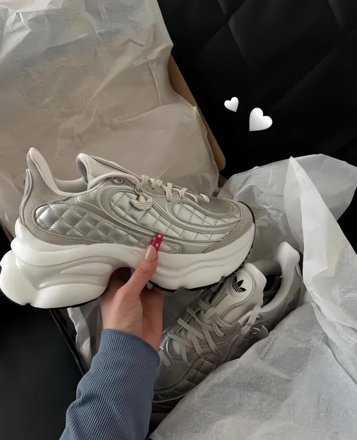 Adidas Originals Ozvenuz 液態銀 銀灰色 Y2K 小香風 皮革 厚底 老爹鞋 浮蝶鞋 KJ3971/預購