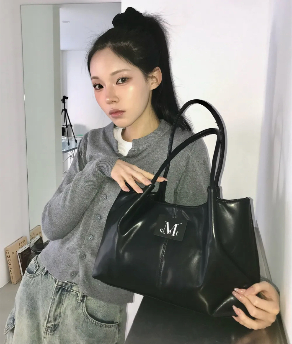 🇰🇷 Mucent Epee Middle Stitch 中縫線 皮革包 托特包 單肩包/現貨