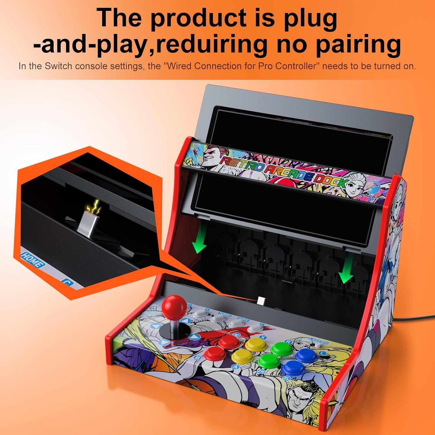 HONCAM Retro Arcade Dock Switch1&2用 自宅がゲームセンターに 