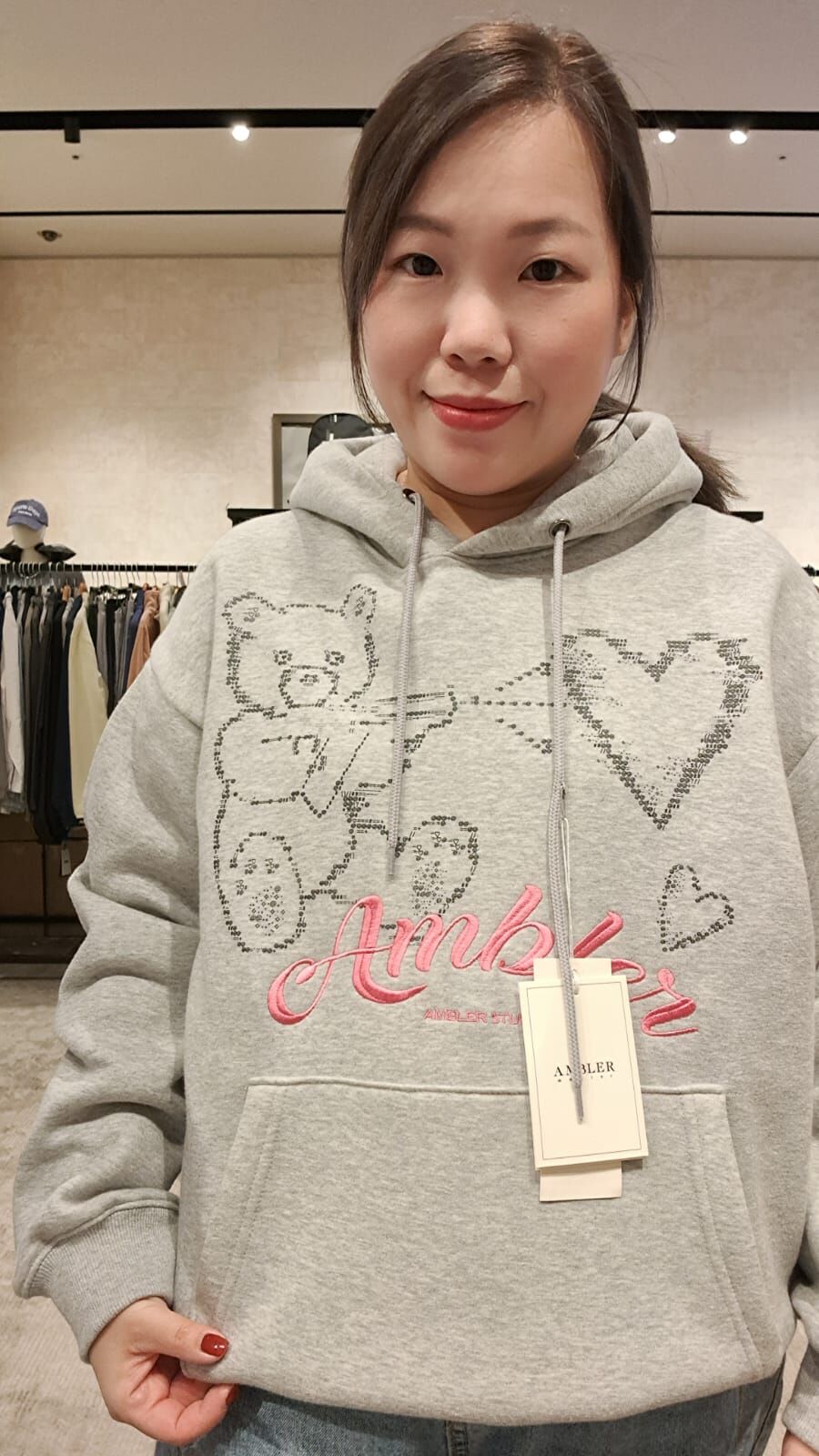 韓國代購 AMBLER 25年新款加絨連帽衛衣AHP1214