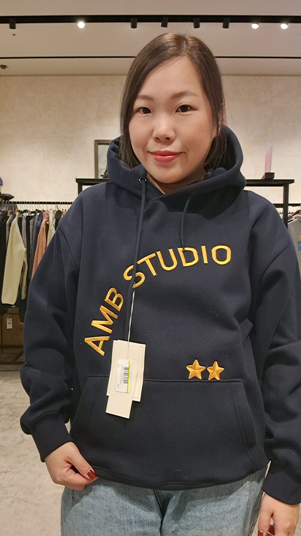 韓國代購 AMBLER 25年新款加絨連帽衛衣AHP1209