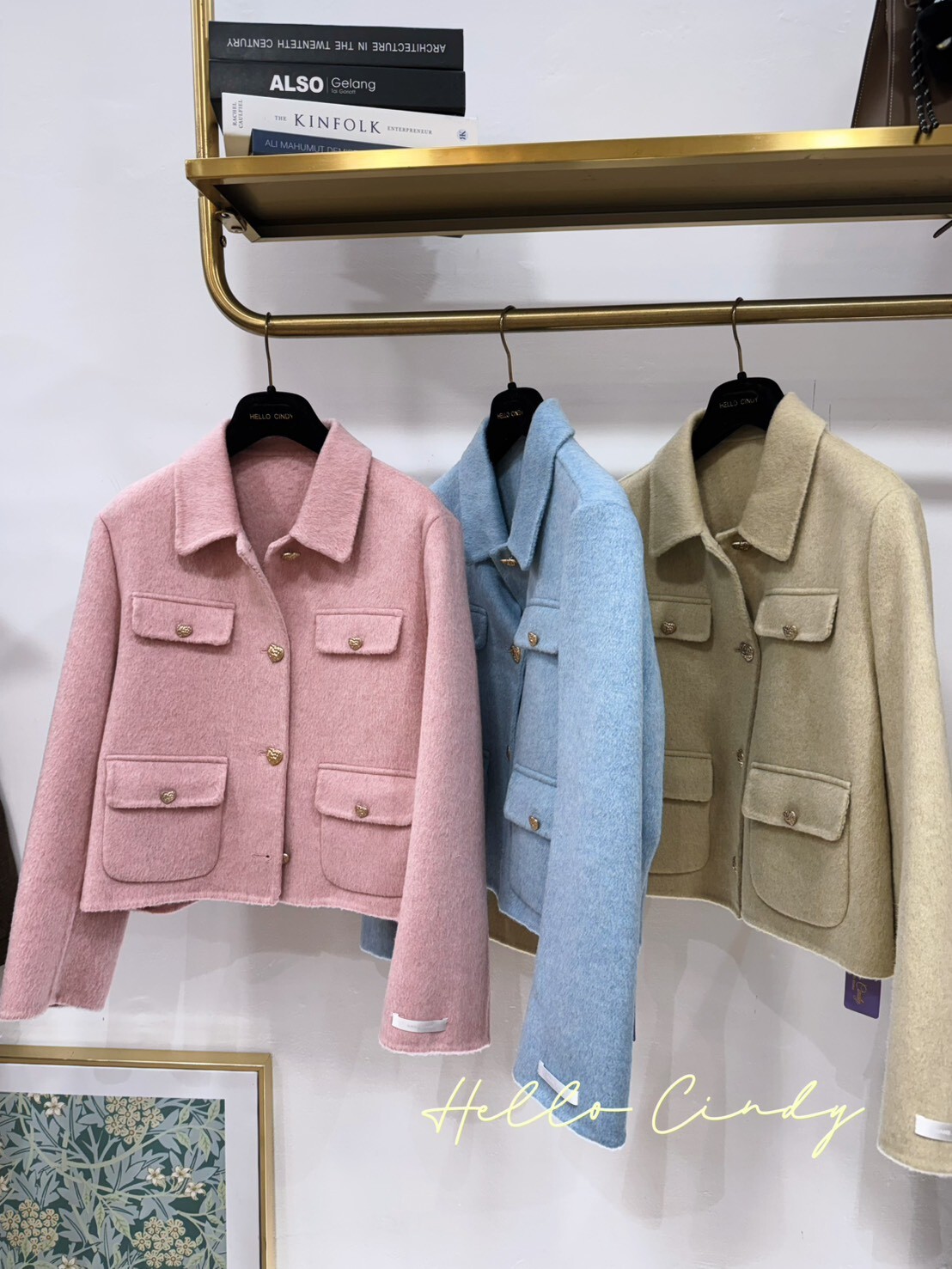 B01057精緻感滿滿的小香騎士風手工羊毛外套