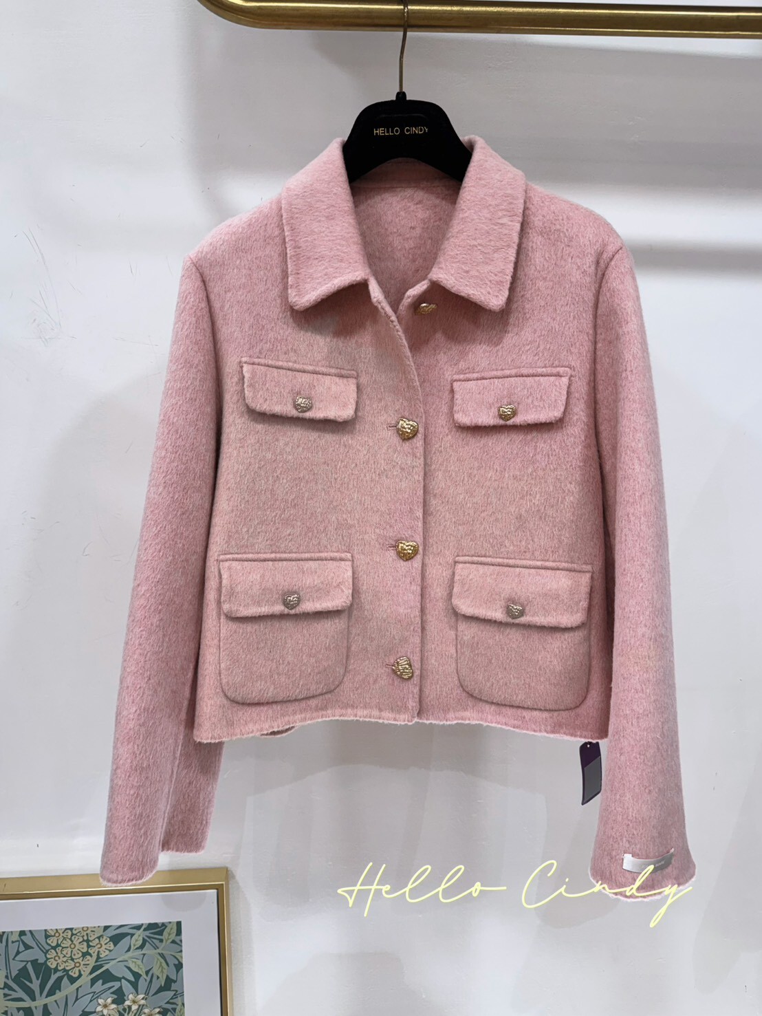 B01057精緻感滿滿的小香騎士風手工羊毛外套