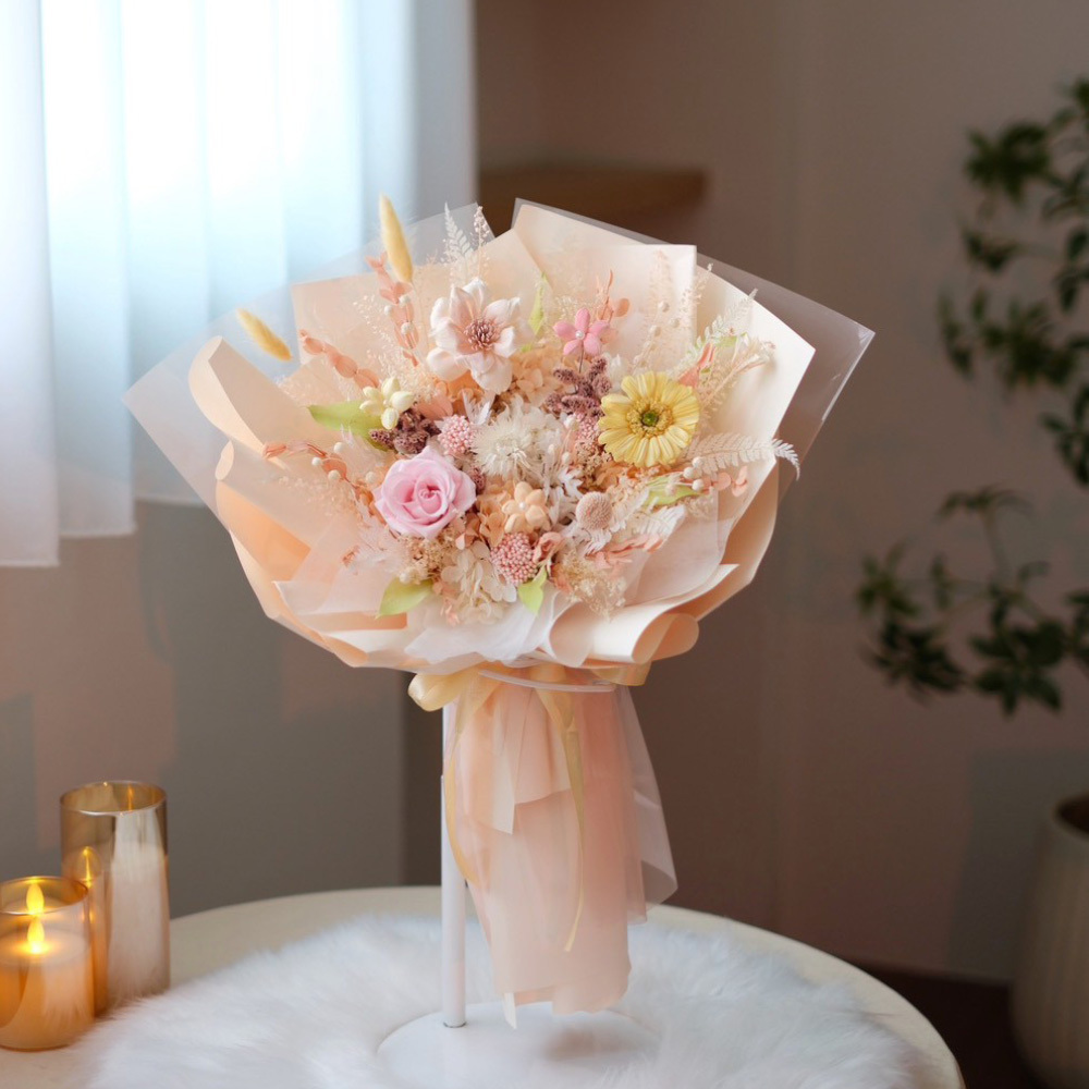 有太陽的日子永生玫瑰花束 / 甜甜 （M)