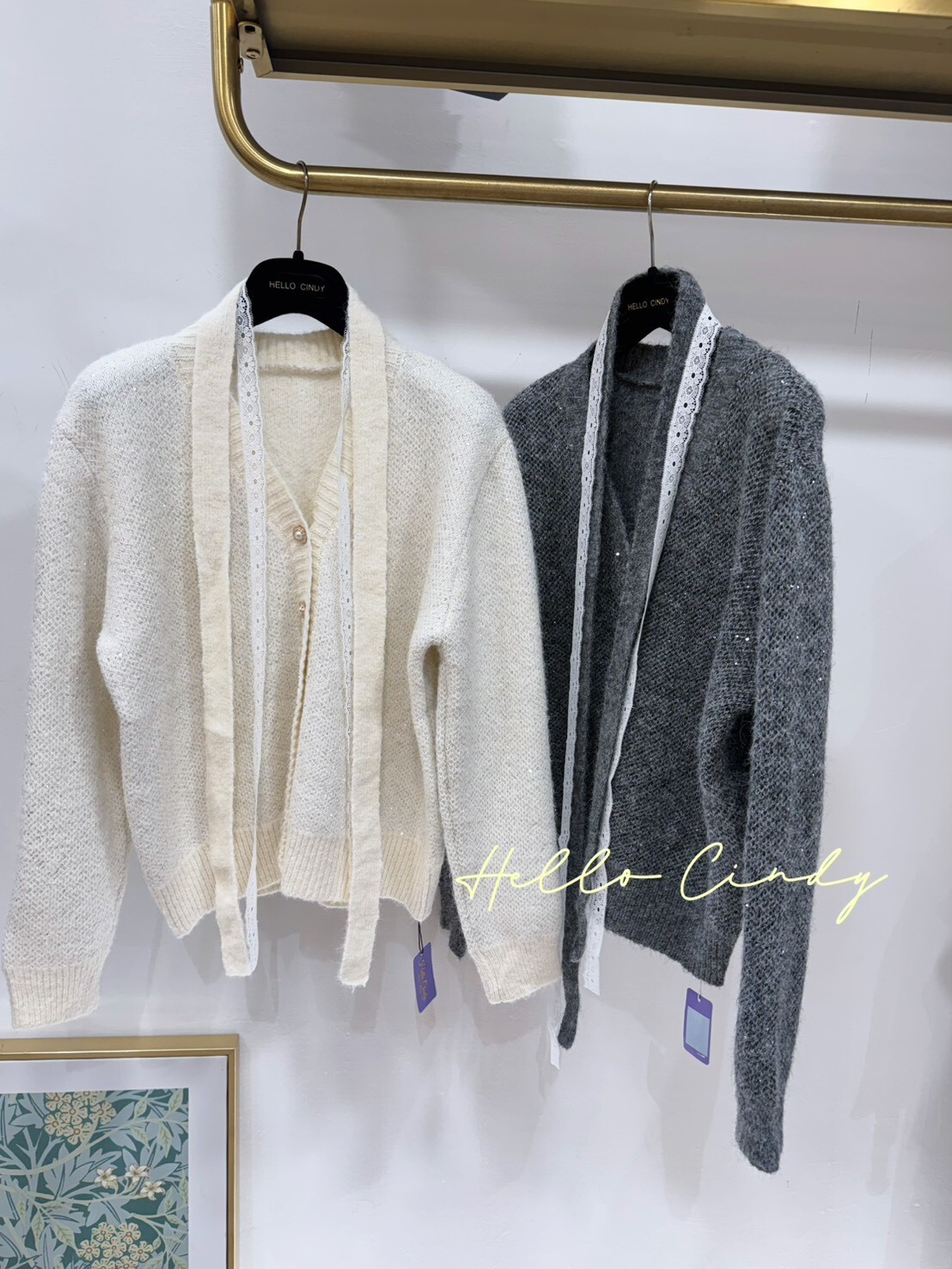 B01065 千金名媛感珍珠釦亮片針織小外套