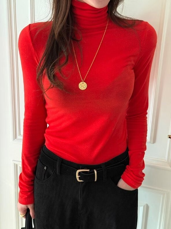 棉毛親膚高領貼身