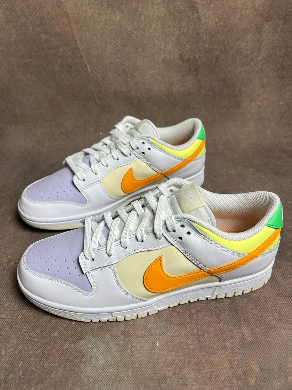 Nike Dunk Low 白 橘黃 紫 日晷 彩虹 跳色 拼色 FJ4742-100