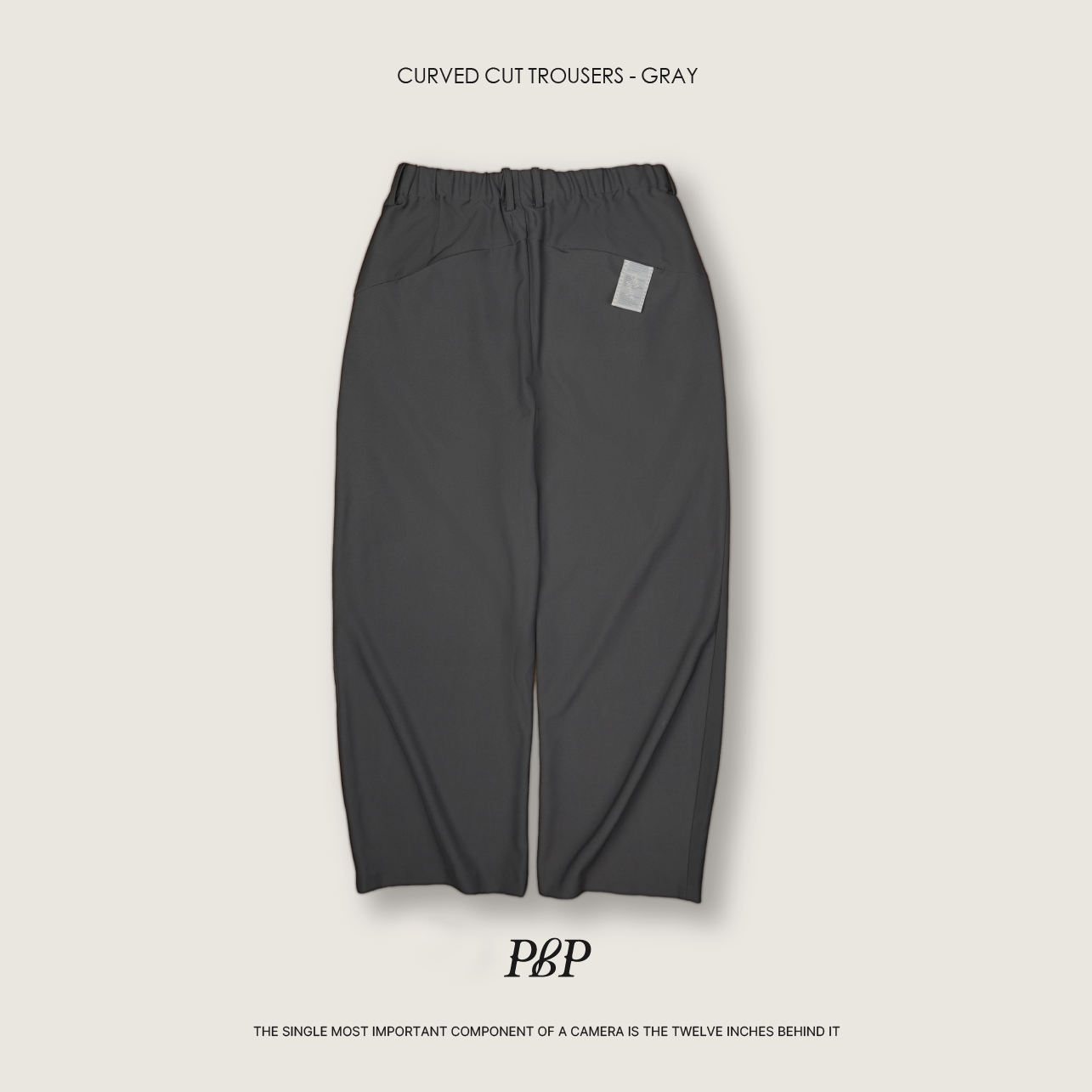 P.B.P - CURVED CUT TROUSERS  - GRAY