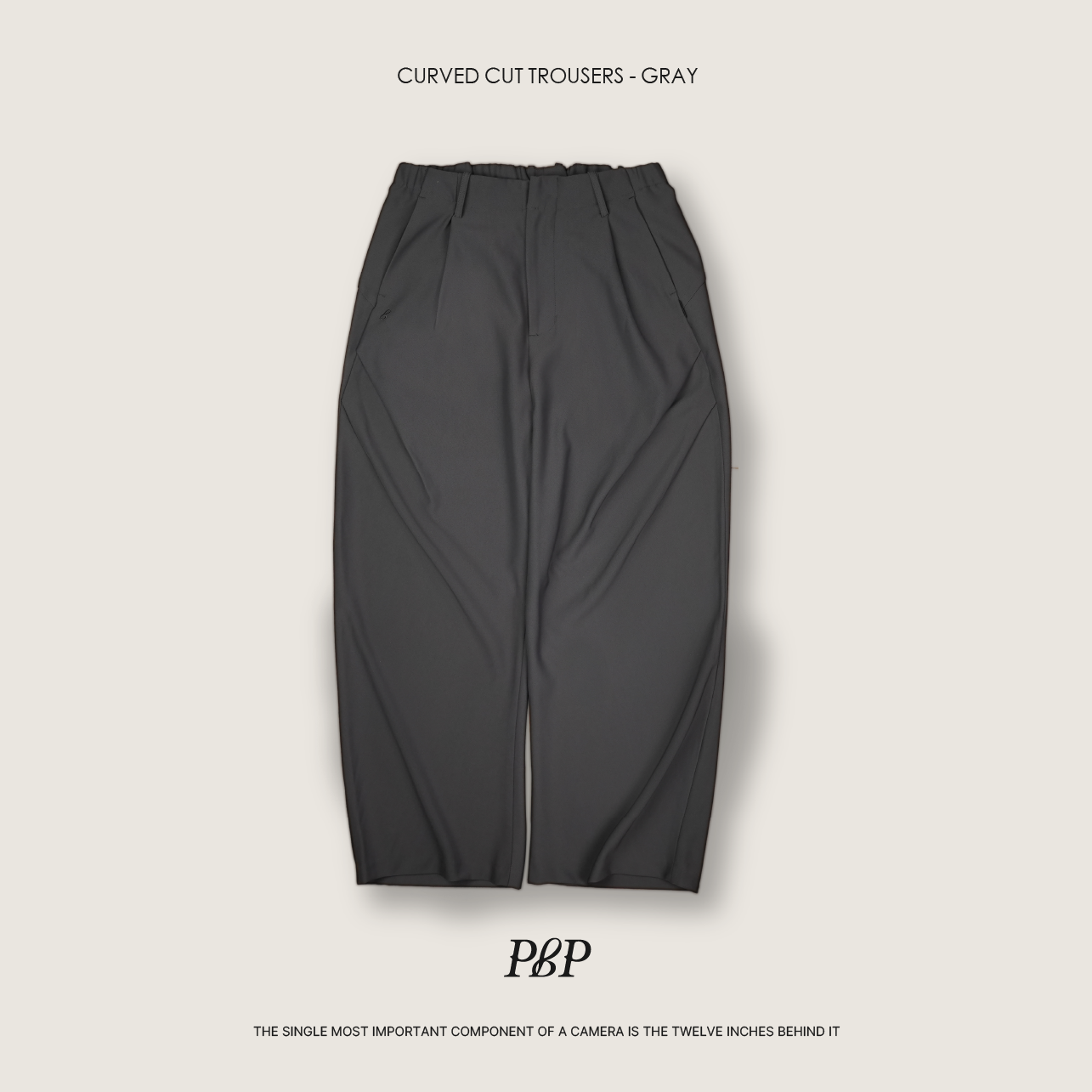 P.B.P - CURVED CUT TROUSERS  - GRAY