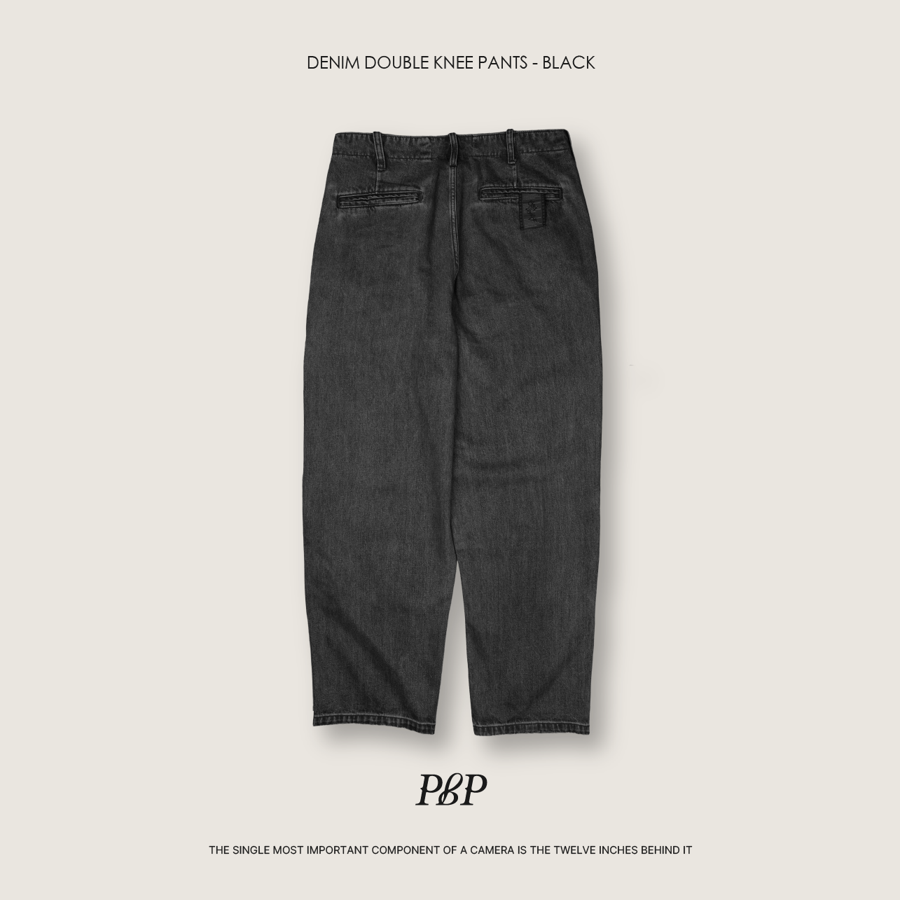 P.B.P - DENIM DOUBLE KNEE PANTS  - BLACK