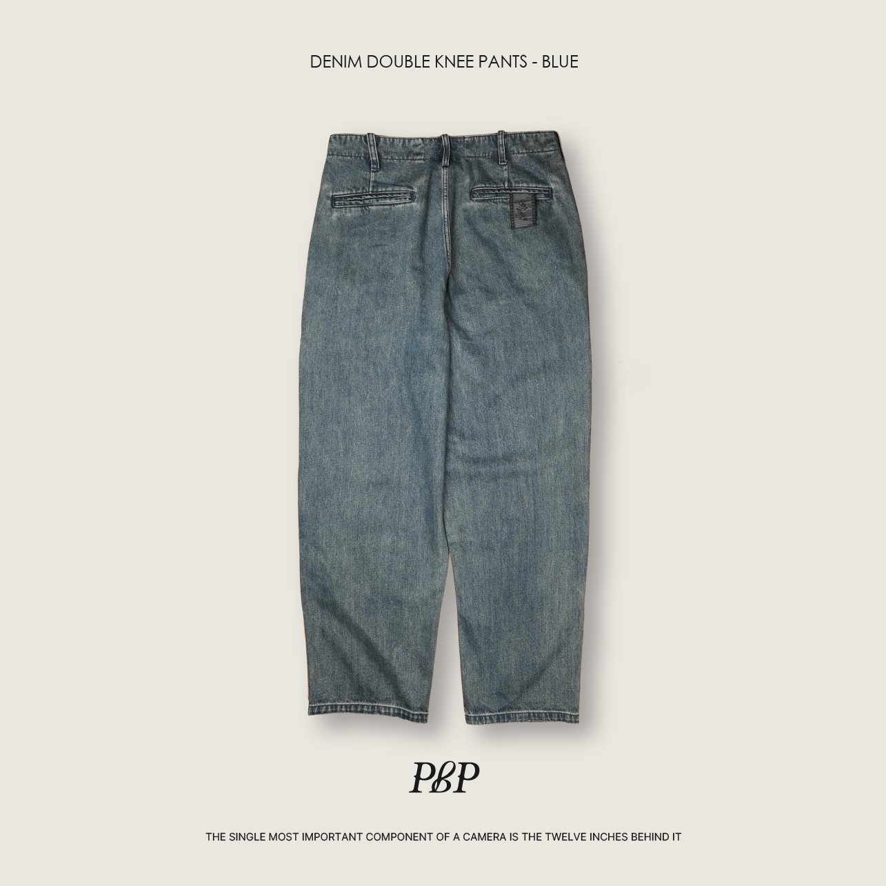 P.B.P - DENIM DOUBLE KNEE PANTS  - BLUE