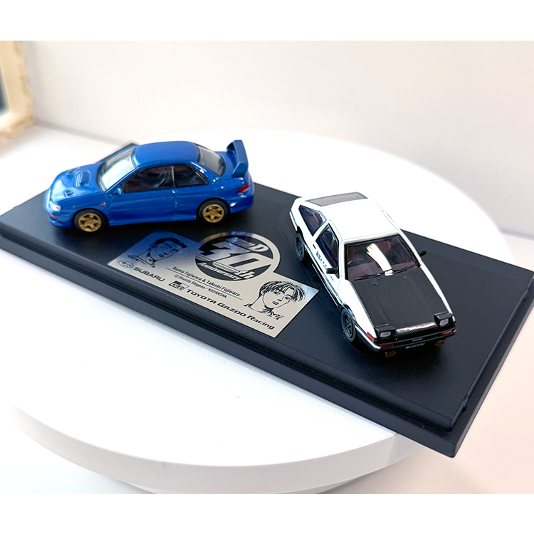 數量限定】頭文字D 30周年紀念模型車雙車組1/64 AE86 IMPREZA GC8