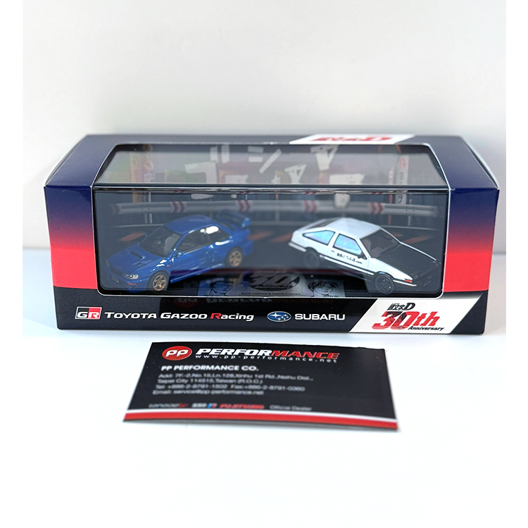 數量限定】頭文字D 30周年紀念模型車雙車組1/64 AE86 IMPREZA GC8