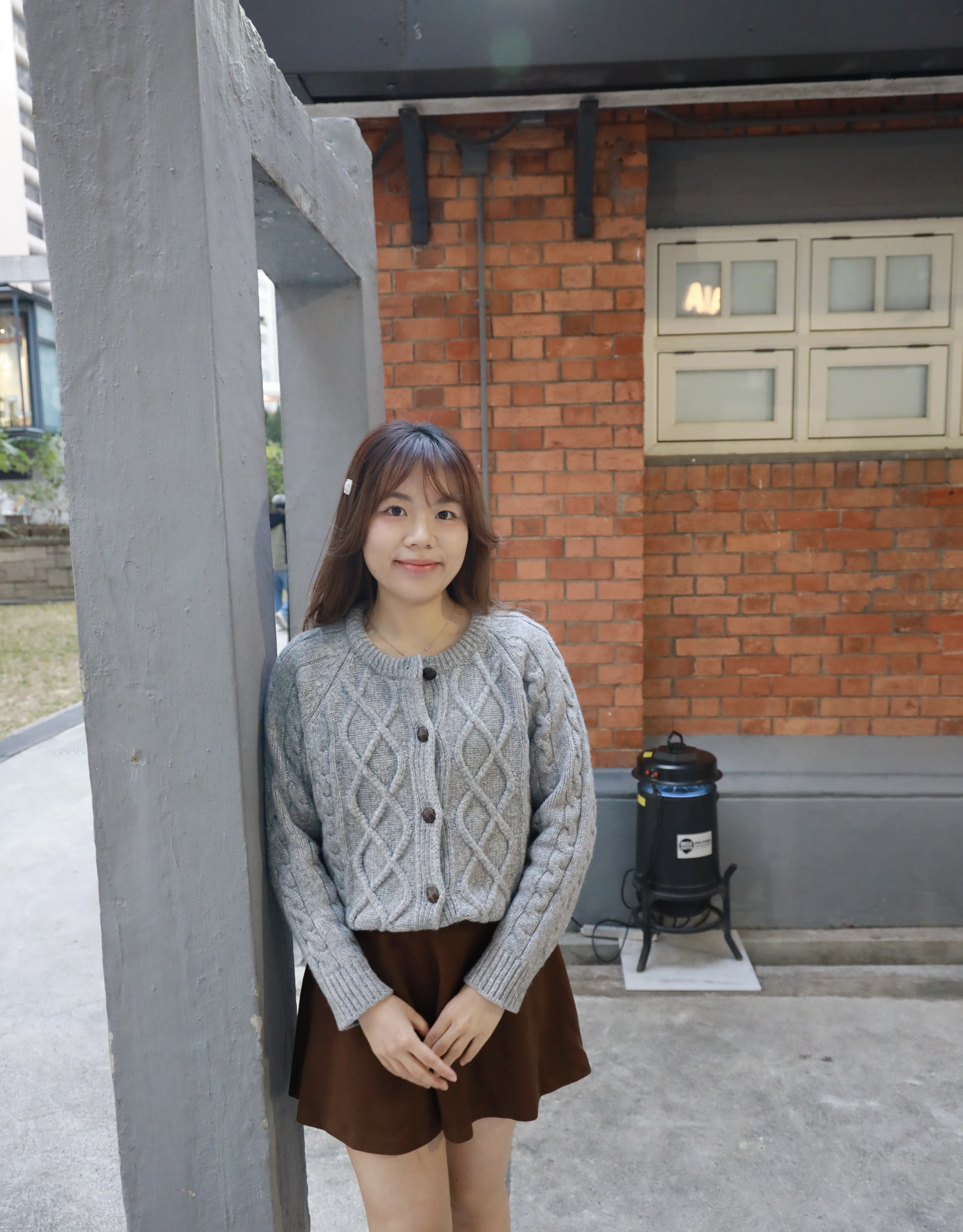 ||CA195|| 菱格針織親切大釦外套