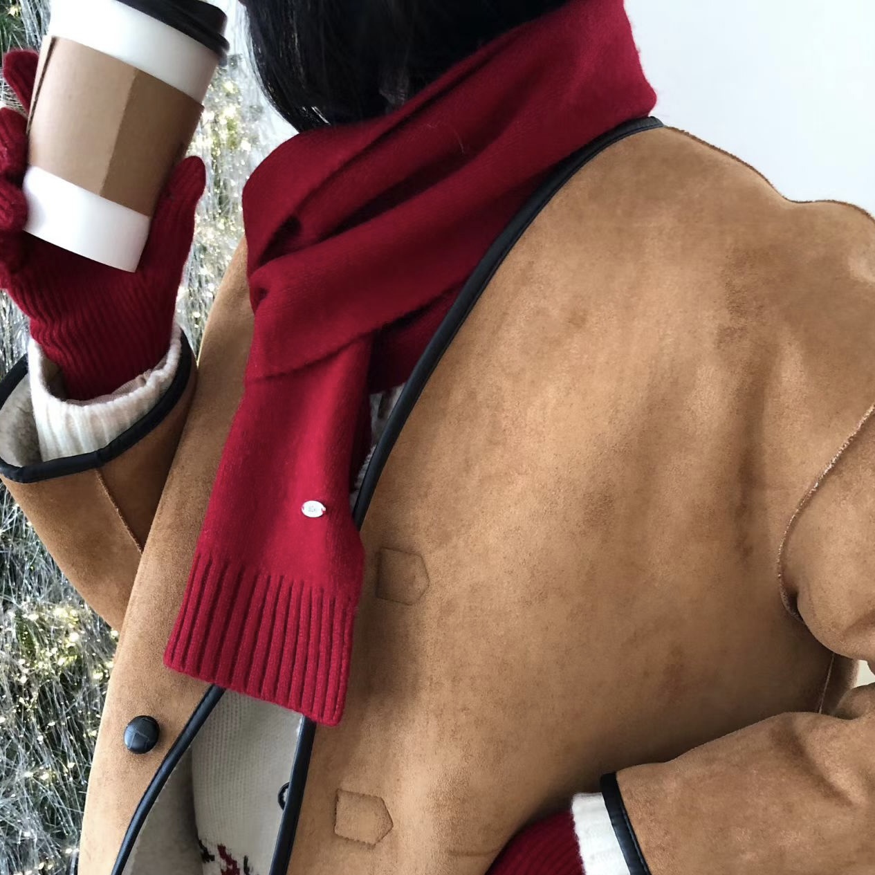 JS11 羊毛100基礎百搭圍巾(聖誕紅/孔雀藍，無折扣)