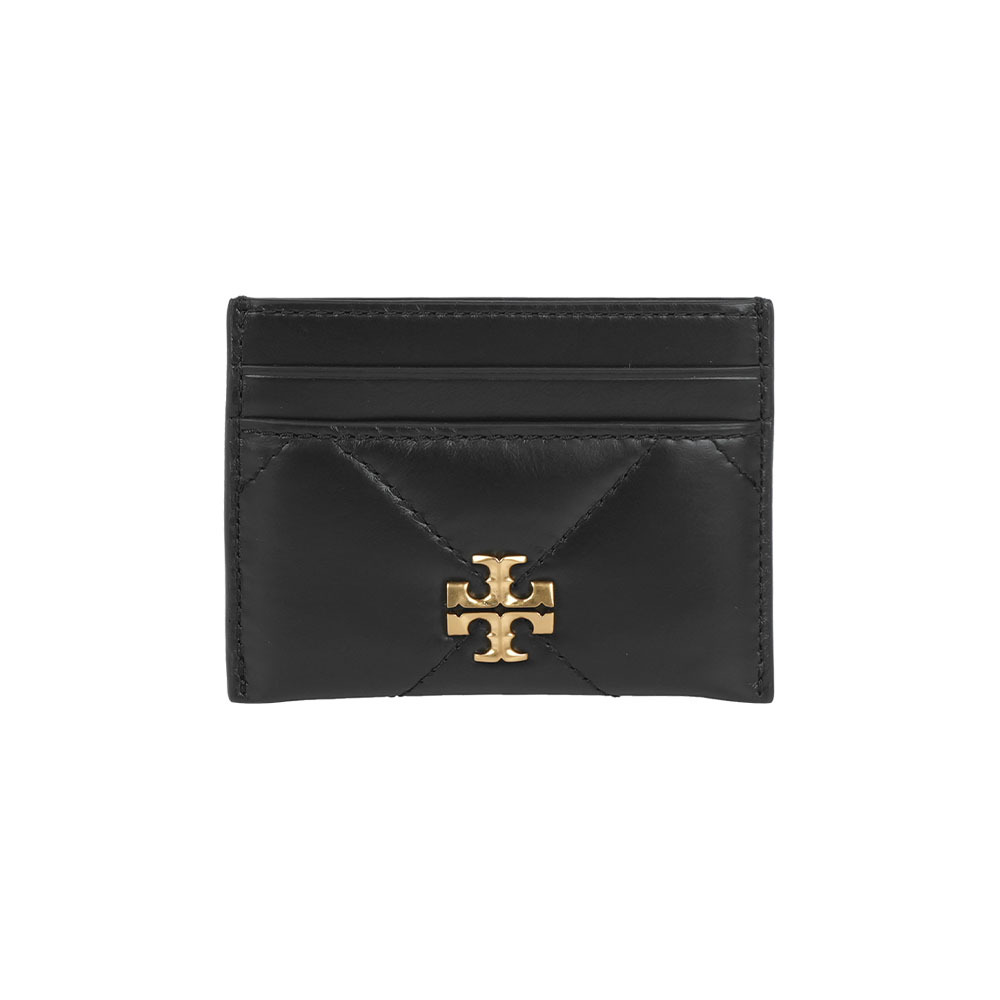 【Tory Burch】Kira 菱格紋縫線4卡卡片夾/名片夾(黑色)