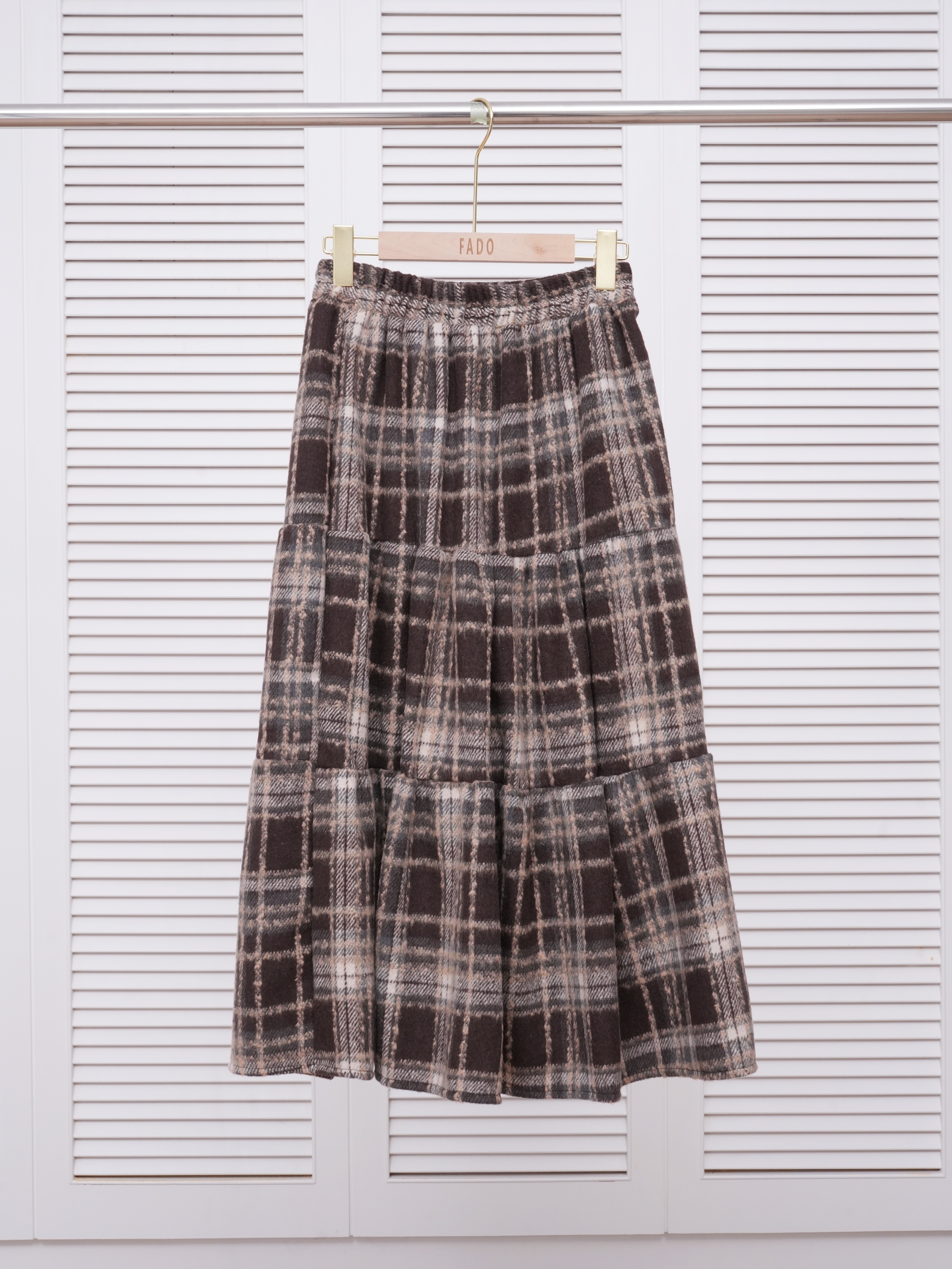 法朵Fado shop｜格紋毛呢蛋糕長裙 493A003 三色
