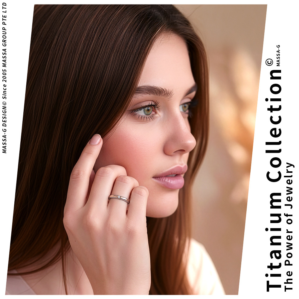 MASSA-G DECO系列【真愛光年-恆星】鈦金女戒-玫瑰金
