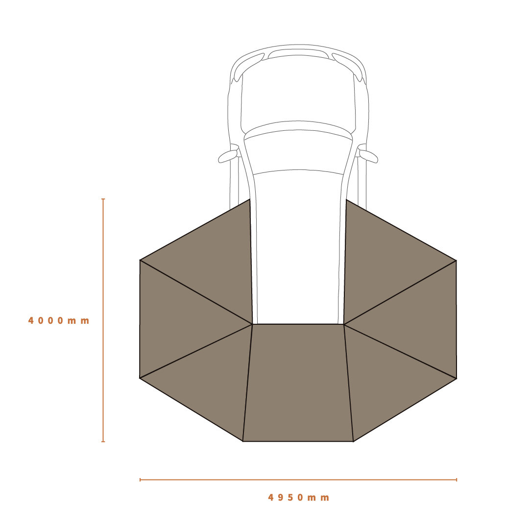 DARCHE 360 度終極庇護帳帳開帳尺寸示意圖