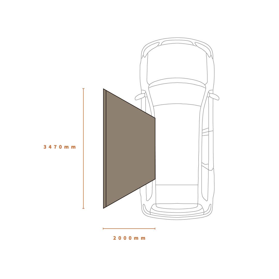 DARCHE 120 度燕型帳開帳尺寸示意圖