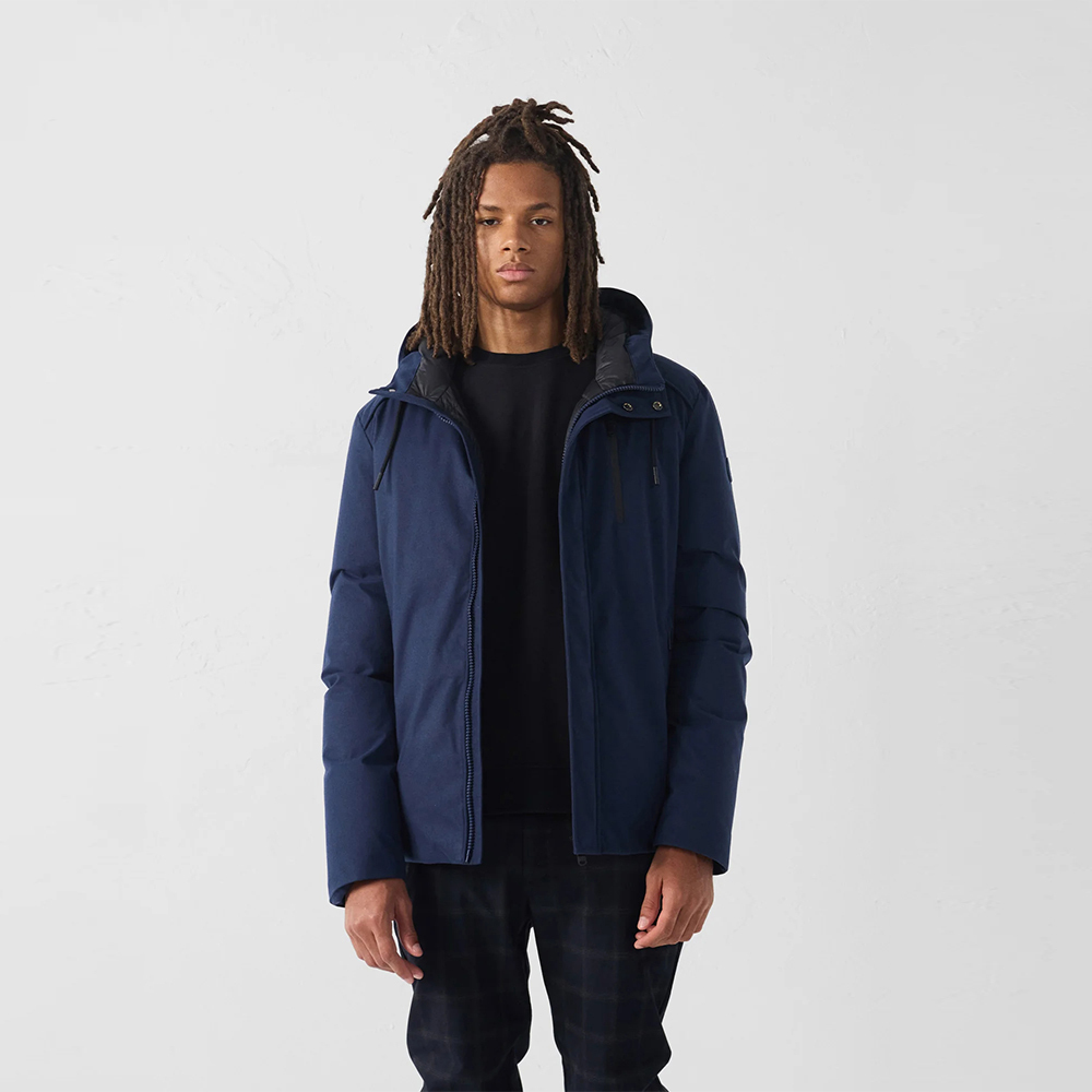 【JOTT】ONT羊毛派克極冷連帽羽絨外套(藍)