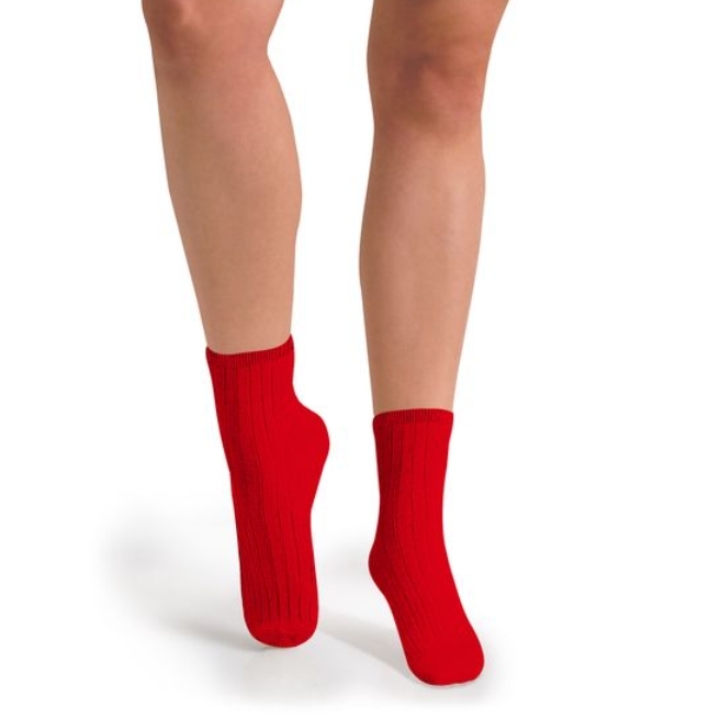 (預購) COLLEGIEN 羅紋短襪 La Mini - 502 Coquelicot 罌粟紅