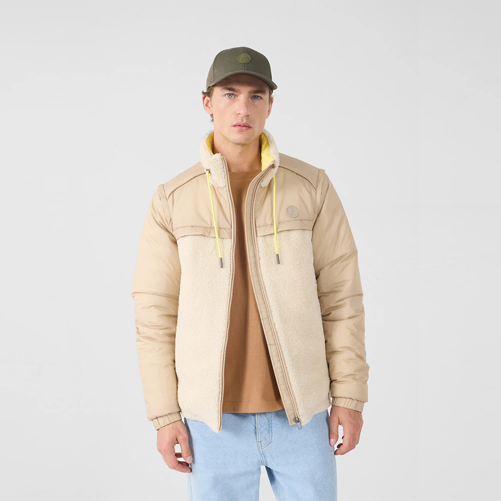 【JOTT】OLE抽繩立領極冷羽絨外套(米白)