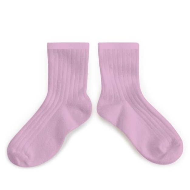 (預購) COLLEGIEN 羅紋短襪 La Mini - 127 Rose Dragée 玫瑰糖粉