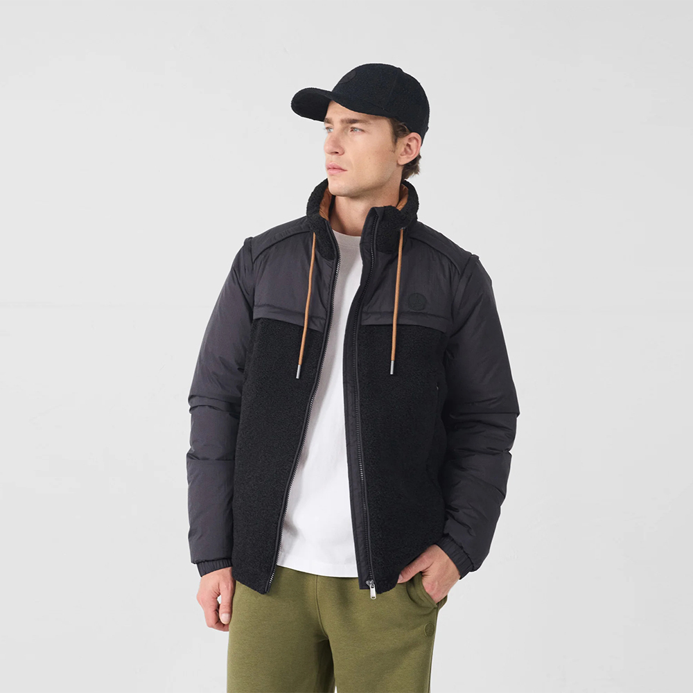 【JOTT】OLE抽繩立領極冷羽絨外套(黑)