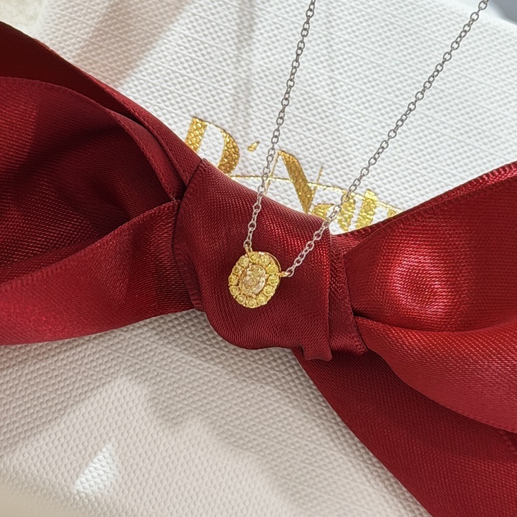 天然黃鑽鑽石頸鏈