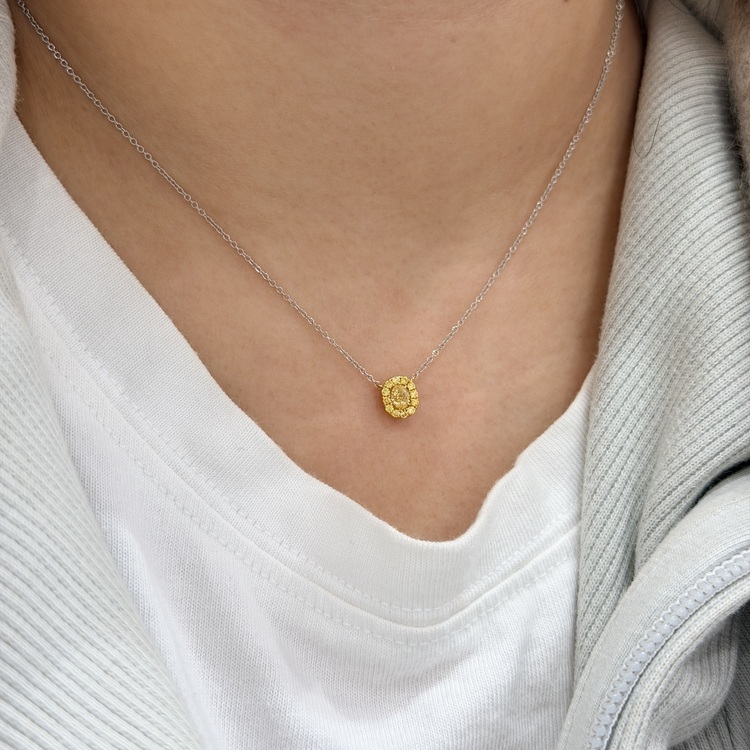 天然黃鑽鑽石頸鏈