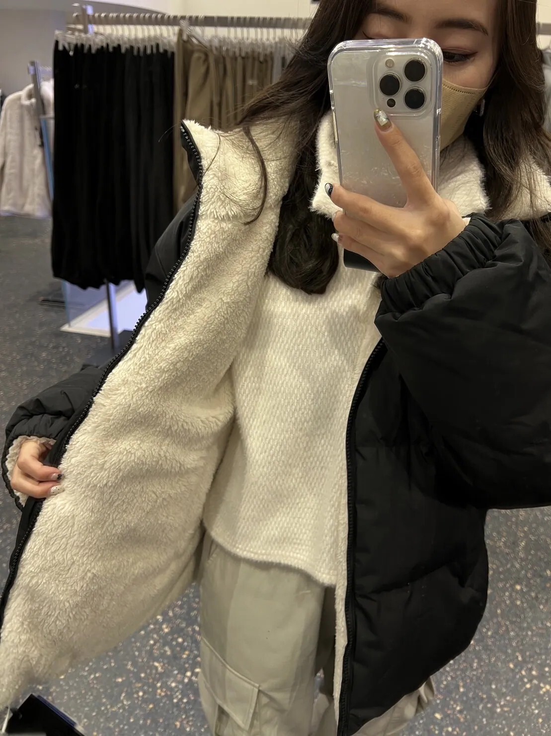 <不管多賠‼就是要清🔥>零碼-L-Musinsa 雙面刷毛超保暖羽絨外套 黑/白