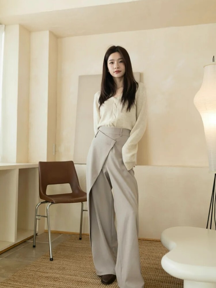 2603 OH！HER made必備款斜面設計感西裝褲