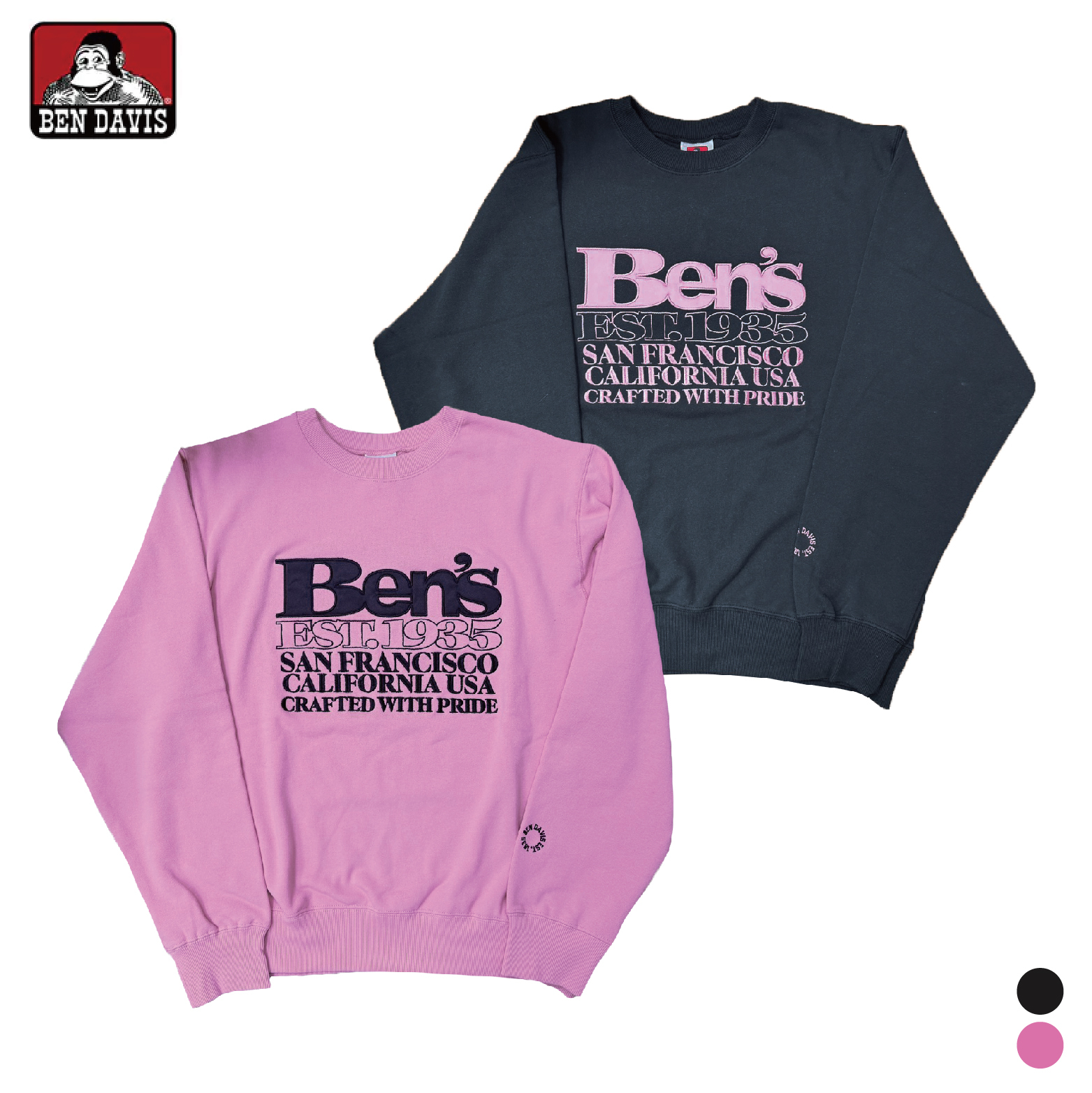 【 BEN DAVIS | CRAFTED WITH PRIDE 刺繡圓領TEE - 2色 】