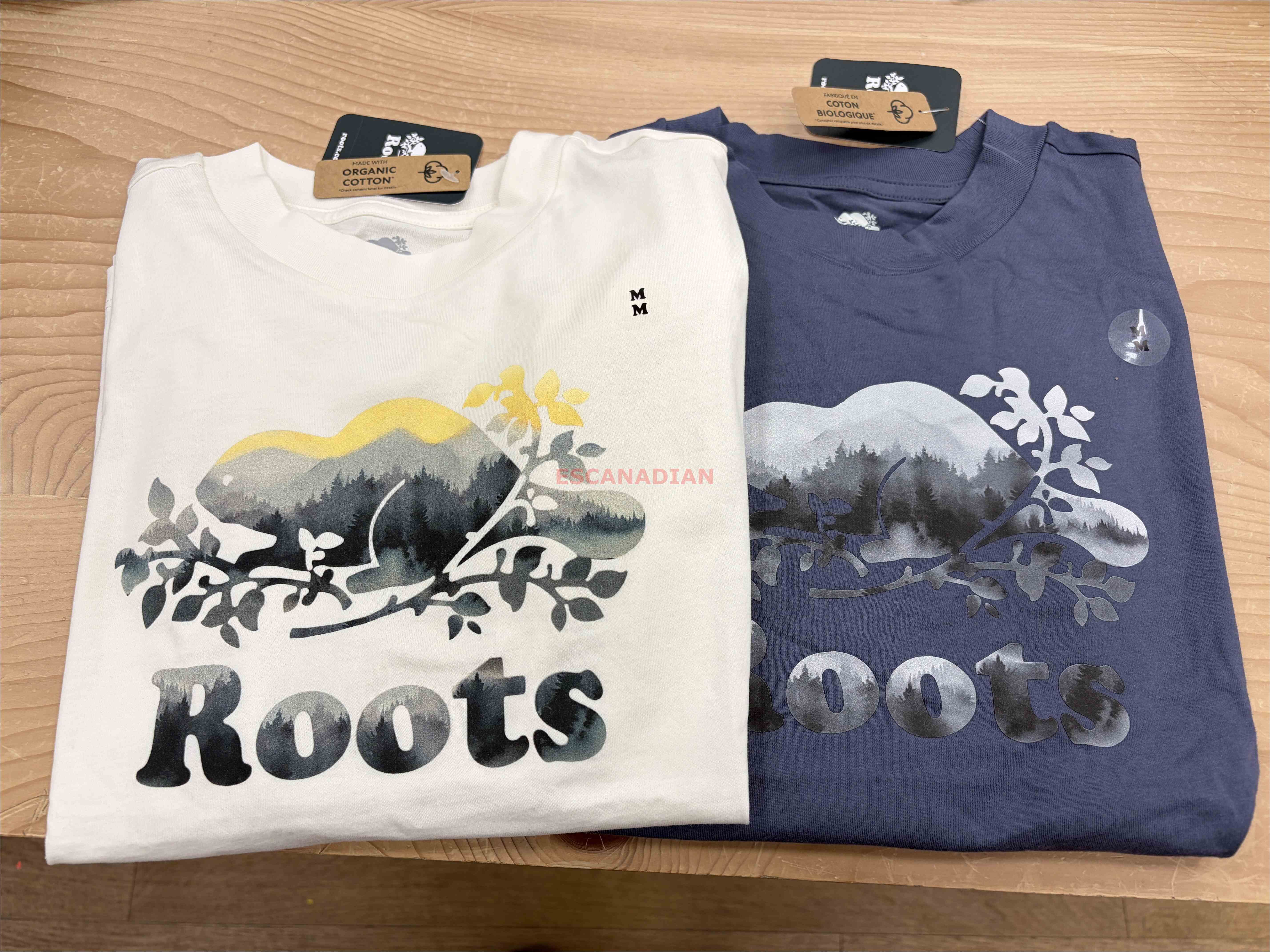 ROOTS 大童 水彩畫 海狸圖案 長TEE (2色)