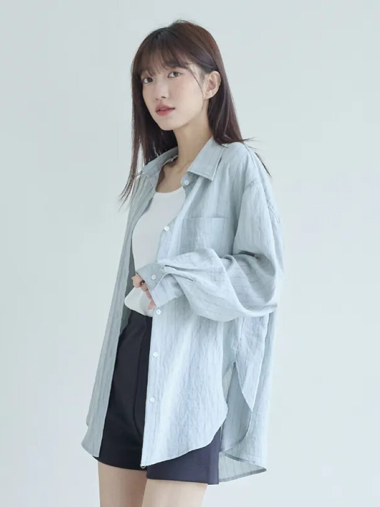 2603 OH!HER 清新休閒條紋襯衫